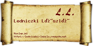 Ledniczki László névjegykártya